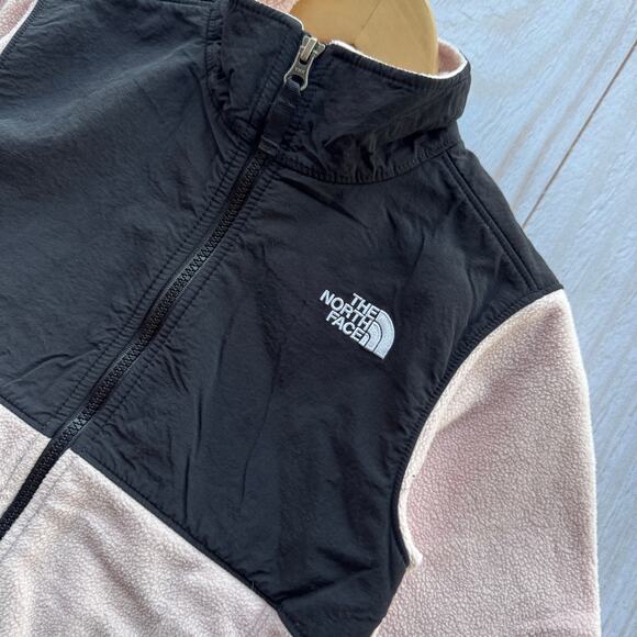 The North Face Denali Fleece Girls Youth S 7-8 Full Zip Jacket Pink/Black - Picture 5 of 10